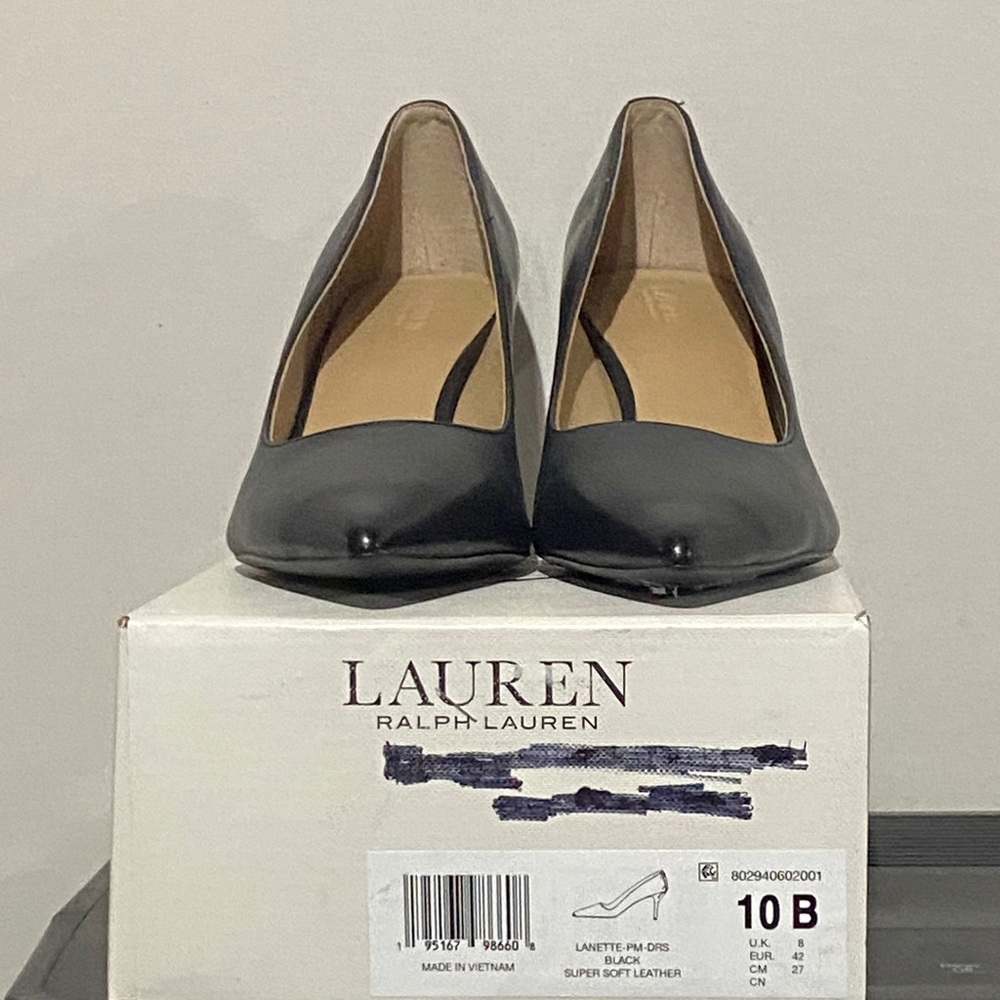 Ralph Lauren Black Leather Heels - Picture 6 of 13
